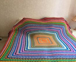 dessus de lit couverture fait main  grande taille