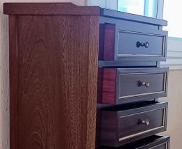 Semainier de style XVI en bois acajou vernis