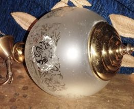Superbe Lustre ancien style "Art Déco" avec lanterne globe 