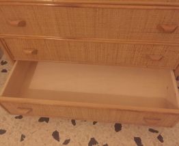 Commode en rotin et bambou