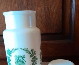 Pot verre opale Art Déco 