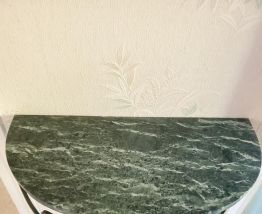 Console murale fer forgé et marbre