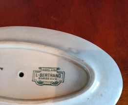 Saucière porcelaine Bertrand bordeaux 