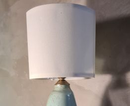  1970 tres belle lampe en ceramique vert turquoise vernissé 