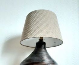 Grande lampe en rotin vintage, vers 1970 