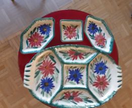 plateau à compartiments en faience
