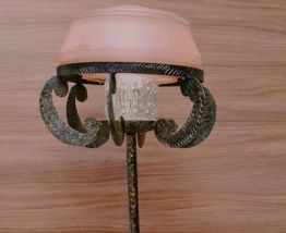 lampadaire  acier martelé et patiné ,style art deco , 160cmx
