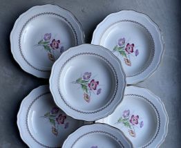 Lot de 8 assiettes creuses fleuries l’amandinoise