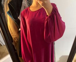 Abaya deux pièces fushia soie de medine