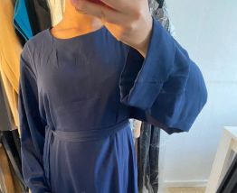 Abaya longue en soie de medine