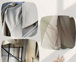 Trench crop, court, beige