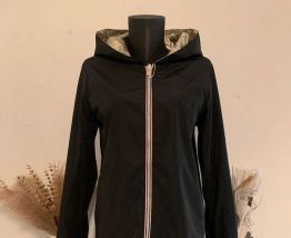 Veste noir (mi long) imperméable réversible taille S