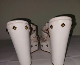 Sergio ROSSI sexy sandales blanches compensées cuir (p 37,5)