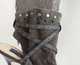 10C* Jimmy CHOO sexy sandales noires tout cuir (40)