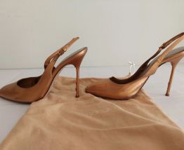 9C* Sergio ROSSI - sandales luxe couleur or full cuir (38,5)