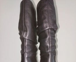 2C* Sergio ROSSI - sexy bottes noires de luxe full cuir (38)