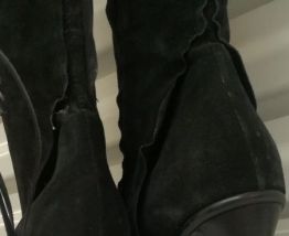187B* très belles bottes noires tout cuir (p40)