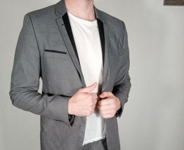 Très beau costume gris homme jules slim taille 52 veste 42 p
