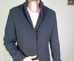 Magnifique manteau long reflet marine homme brice taille L, 