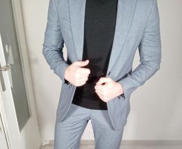 Magnifique costume homme gris/bleu zara taille 48 veste 40 p