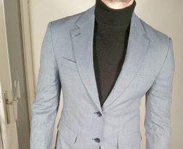 Magnifique costume homme gris/bleu zara taille 48 veste 40 p