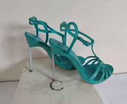 234C* Casadei Blade - sexy sandales turquoise full cuir (38,