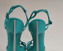 234C* Casadei Blade - sexy sandales turquoise full cuir (38,