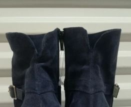 212B* L'Estrosa - superbes boots bleus ouverts cuir (39)