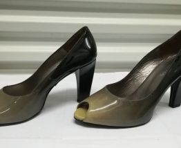 474A* FRIDA escarpins laquées peep toe tt cuir (40)