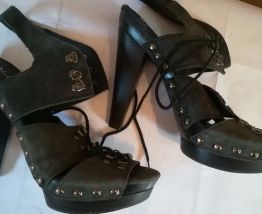 892A* ALDO sexy sandales kaki cuir high heels (41)