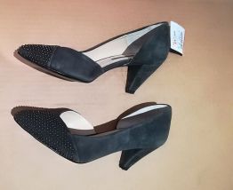 933* ZARA - jolis escarpins gris strass (36)