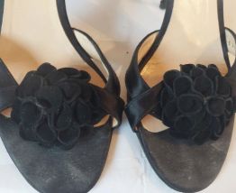 755B* Casadei - sexy sandales de luxe noires full cuir (39)