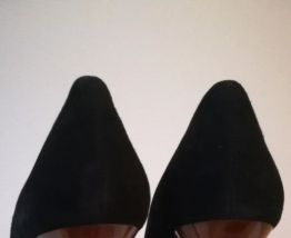526A* ZARA sexy escarpins noirs peep toe high heels (39)