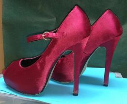861* NEW Look sexy pumps peep toe bordeaux (37)