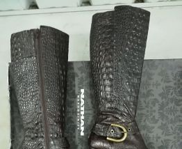 870* NATHAN magnifiques bottes noires luxe cuir (40)
