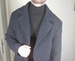 Superbe manteau long homme zara marine foncé 54% laine