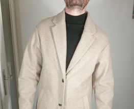 Superbe manteau long beige homme pull and bear taille L