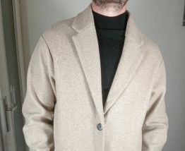 Superbe manteau long beige homme pull and bear taille L