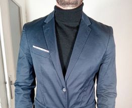 Élégante veste costume marine homme 97% cotton