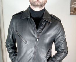 Blouson noir simili cuir homme zara taille L