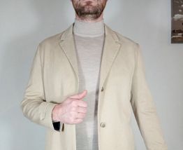Superbe pardessus homme mango beige taille S 51% cotton