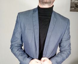 Belle veste de costume homme gris/bleu taille 52 cargo colle