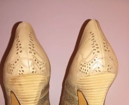 995* Roberto Botella - superbes escarpins peep toe cuir (39)