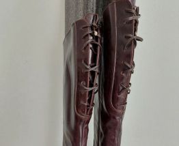 225C* très jolies bottes brunes en cuir (37)