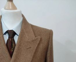 Fabuleux manteau croisé marron en laine