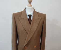 Fabuleux manteau croisé marron en laine