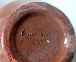 Rare et anciennce cruche pansue marron foncée. Cuba