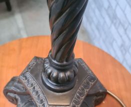 grande lampe americaine  art nouveau avec abat jour ambre ti