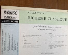 LP - 33T - J.S. BACH - CONCERTOS BRANDEBOURGEOIS 1,2,3 -ORCH