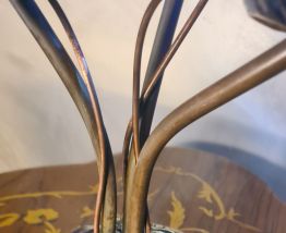 lampe  de salon bronze 1980 venise verre murano bleu  fruit 